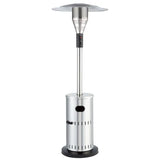 Enders® Terrassenheizer Gas SOLID Edelstahl, Gas-Heizstrahler 5800, Heizpilz mit stufenloser Regulierung, Turbo-Brenner, höhenverstellbar, Transporträder, Umkippsicherung